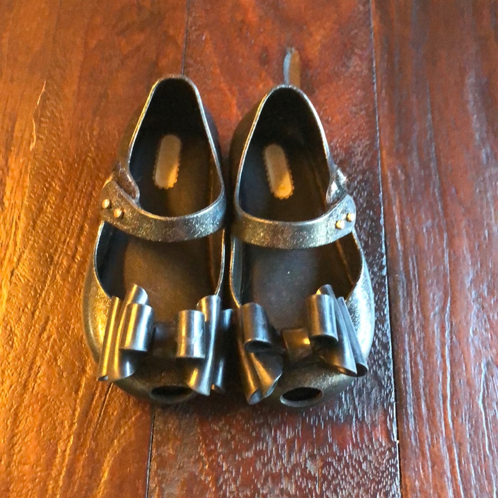 Black glitter Mini Melissa Shoes